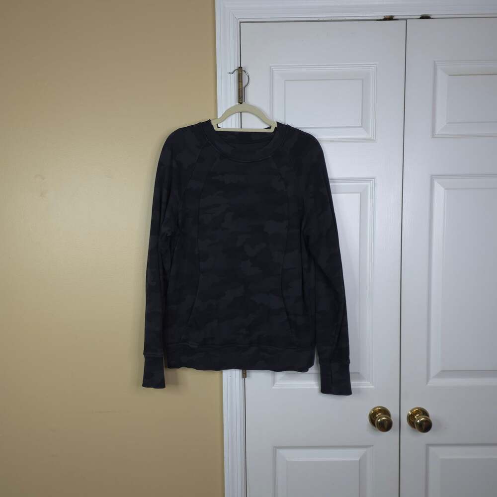 Lululemon Scuba Crew Heritage 365 Camo Deep Coal Multi Sweatshirt 12 LW3DTRS